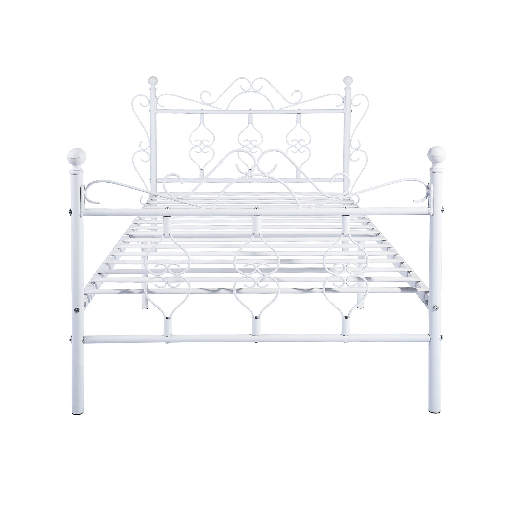 Twin Bed Metal Bed Frame With Headboard And Footboard Single Platform Mattress Base F408 - Lusy Store