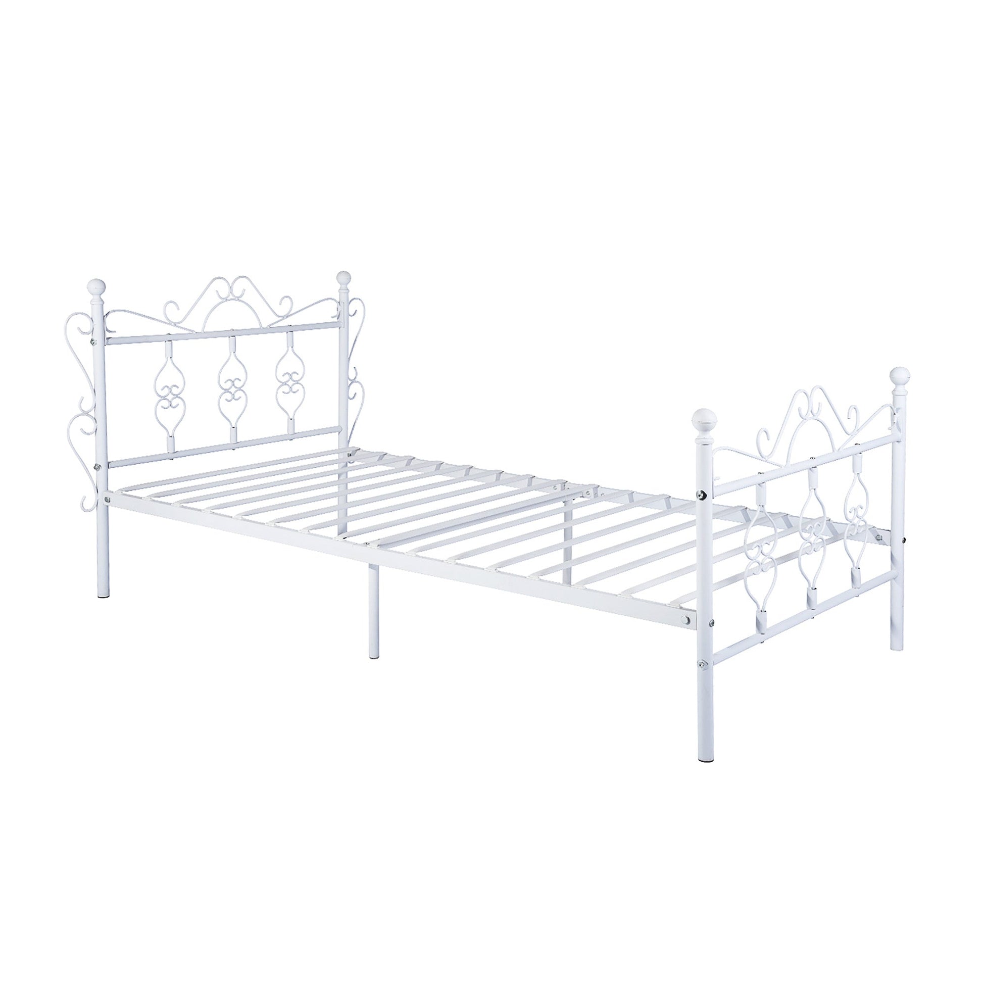 Twin Bed Metal Bed Frame With Headboard And Footboard Single Platform Mattress Base F408 - Lusy Store
