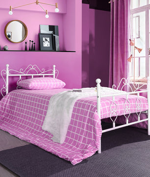 Twin Bed Metal Bed Frame With Headboard And Footboard Single Platform Mattress Base F408 - Lusy Store