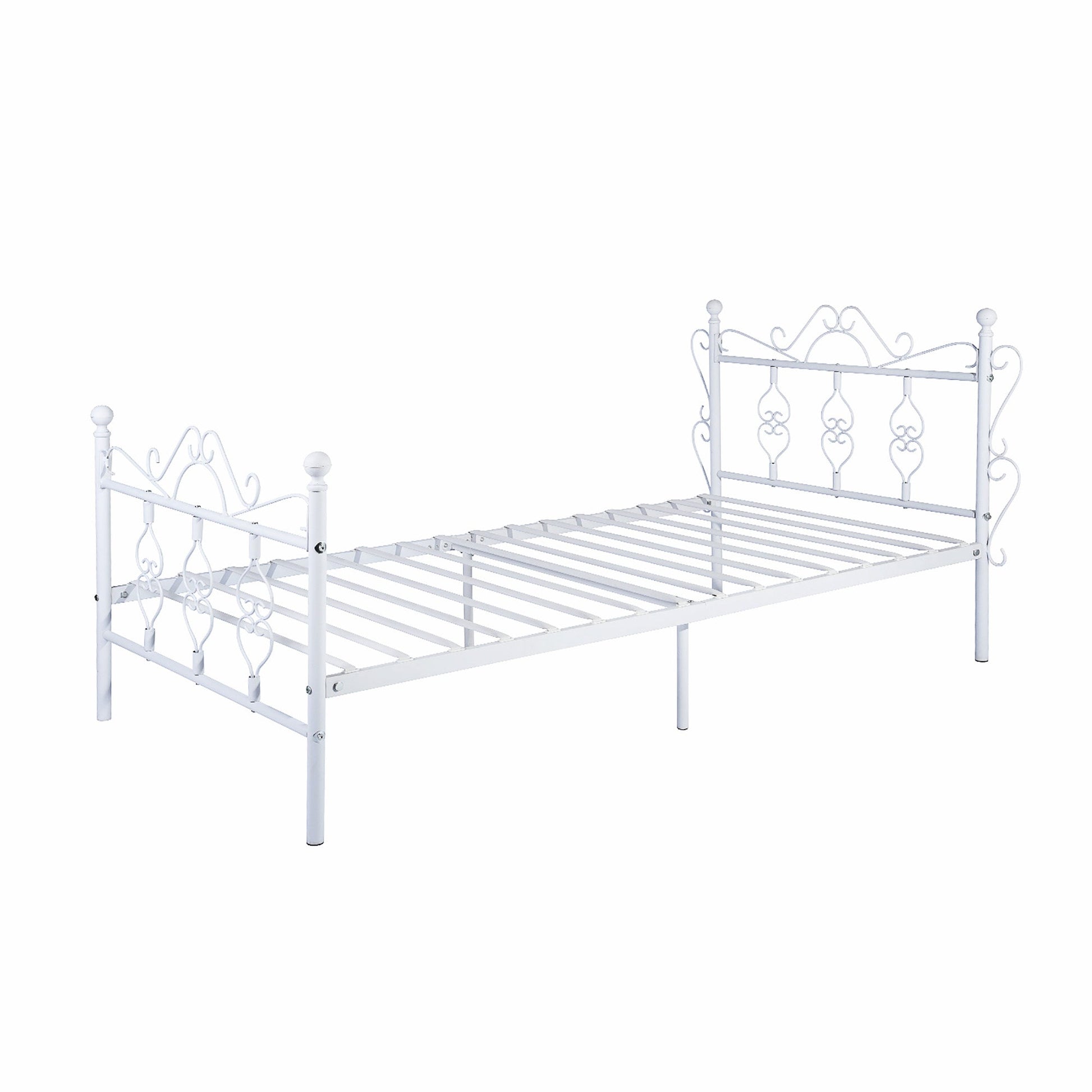 Twin Bed Metal Bed Frame With Headboard And Footboard Single Platform Mattress Base F408 - Lusy Store