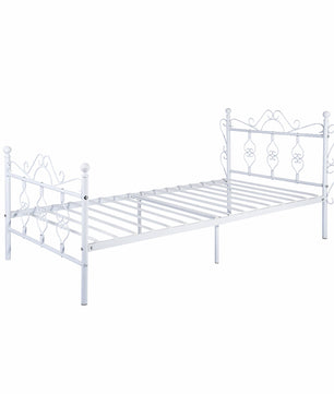 Twin Bed Metal Bed Frame With Headboard And Footboard Single Platform Mattress Base F408 - Lusy Store