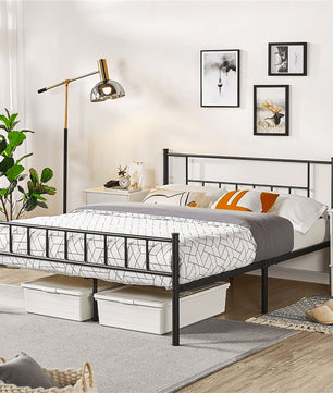 Twin Bed Metal Full Bed with Headboard and Footboard Bed Frame Furniture Bedroom F380 - Lusy Store