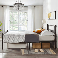 Twin Bed Metal Full Bed with Headboard and Footboard Bed Frame Furniture Bedroom F380 - Lusy Store