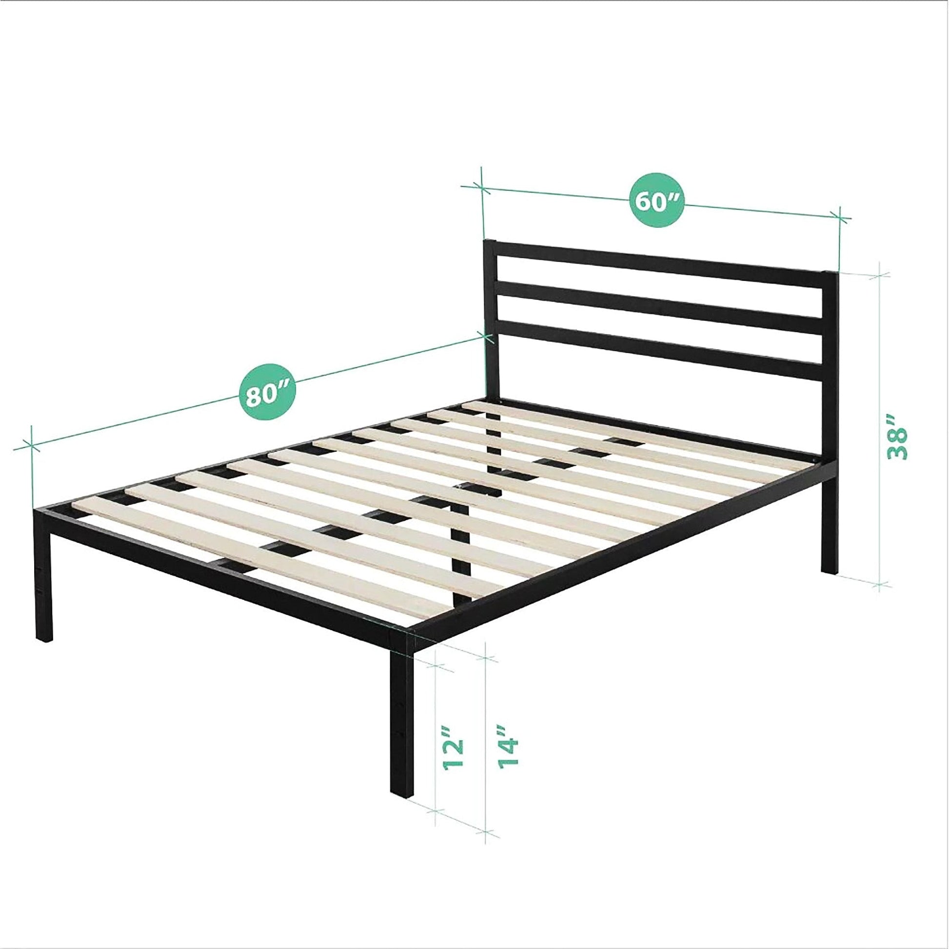 Twin Bed Metal Platform Bed Frame with Headboard Bedroom Set Furniture F385 - Lusy Store