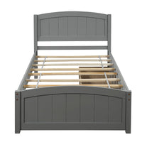 Twin Bed Solid Wood Platform Bed with Two Drawers Bed Frame No Spring Box Needed F405 - Lusy Store
