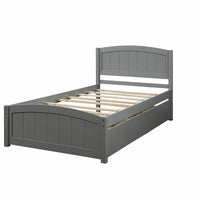 Twin Bed Solid Wood Platform Bed with Two Drawers Bed Frame No Spring Box Needed F405 - Lusy Store