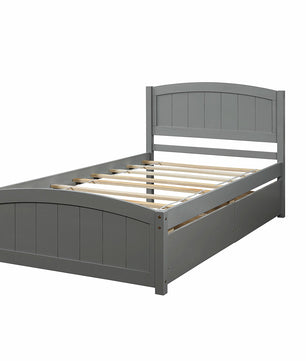 Twin Bed Solid Wood Platform Bed with Two Drawers Bed Frame No Spring Box Needed F405 - Lusy Store