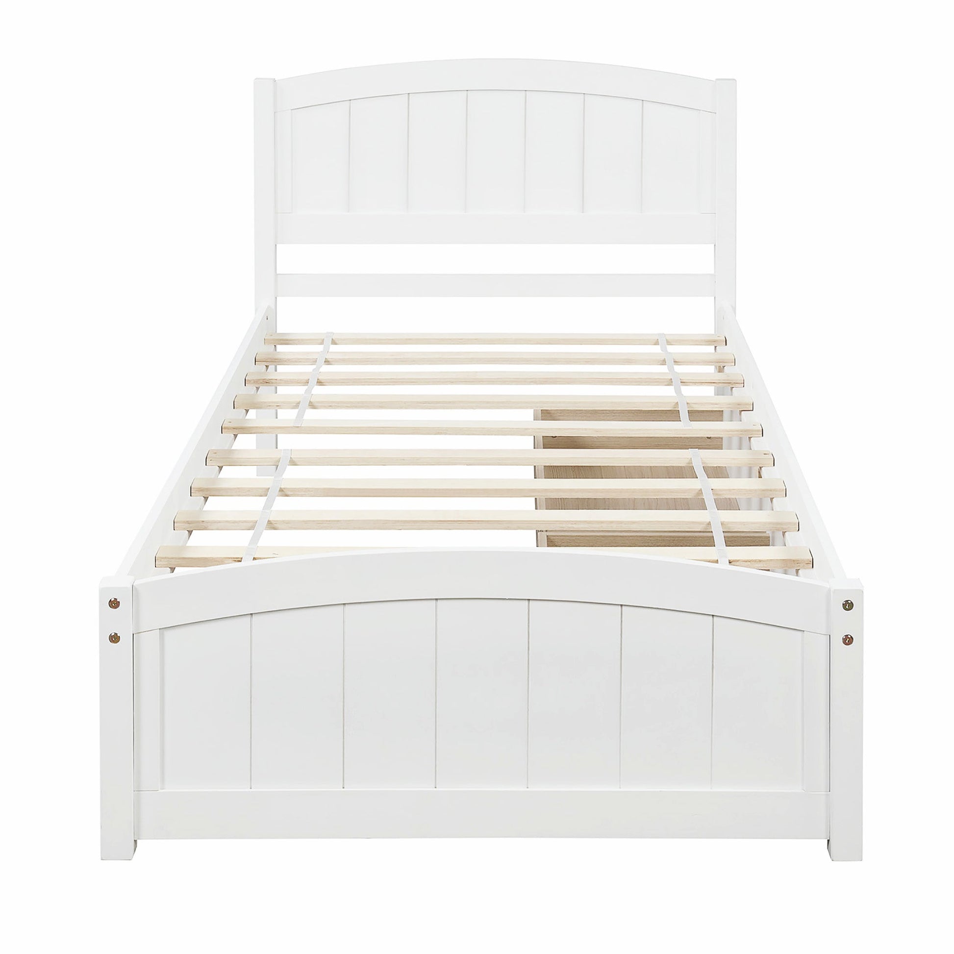 Twin Bed Solid Wood Platform Bed with Two Drawers Bed Frame No Spring Box Needed F405 - Lusy Store