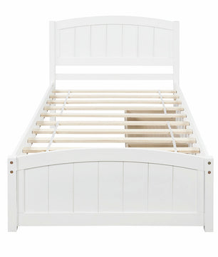 Twin Bed Solid Wood Platform Bed with Two Drawers Bed Frame No Spring Box Needed F405 - Lusy Store