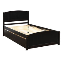Twin Bed Solid Wood Platform Bed with Two Drawers Bed Frame No Spring Box Needed F405 - Lusy Store