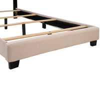 Twin Bed Upholstered Platform Bed With Wooden Slats And Nailhead Detail F404 - Lusy Store