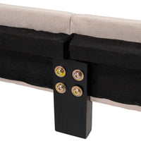 Twin Bed Upholstered Platform Bed With Wooden Slats And Nailhead Detail F404 - Lusy Store