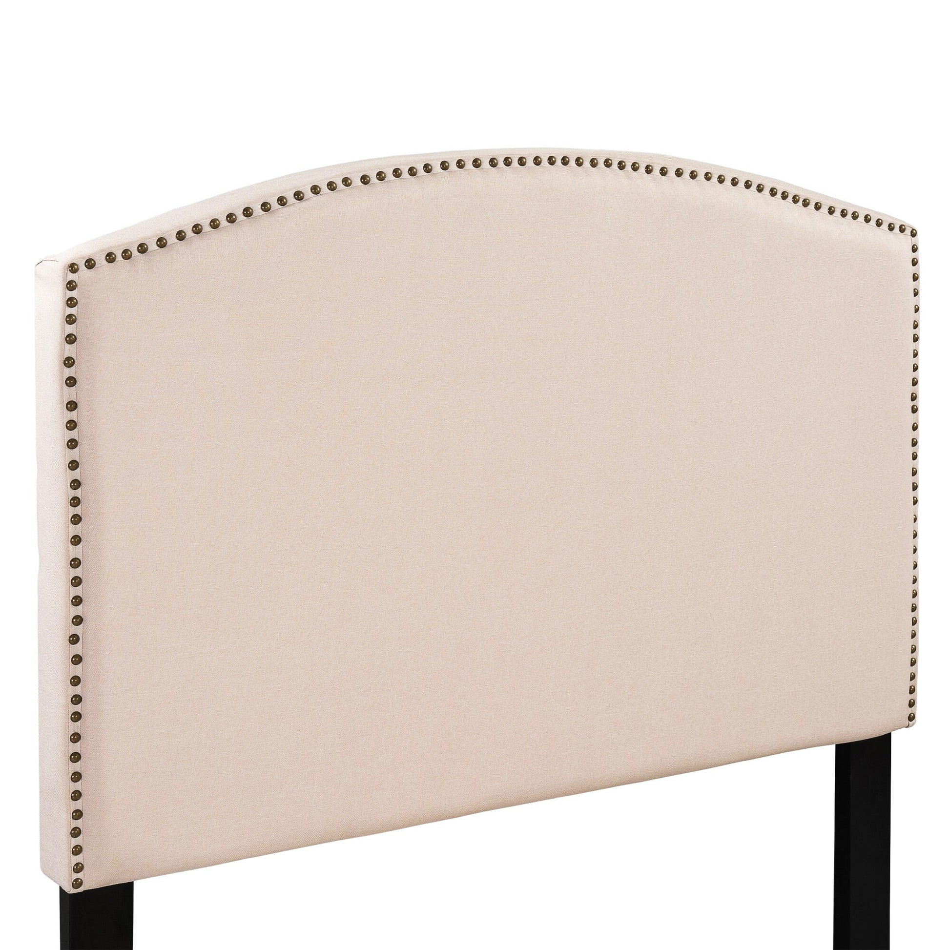 Twin Bed Upholstered Platform Bed With Wooden Slats And Nailhead Detail F404 - Lusy Store