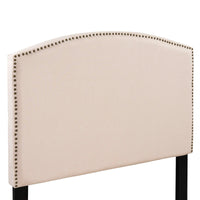 Twin Bed Upholstered Platform Bed With Wooden Slats And Nailhead Detail F404 - Lusy Store