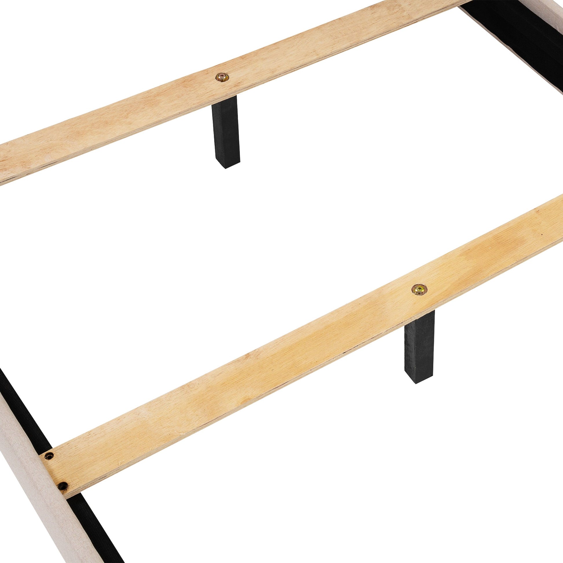 Twin Bed Upholstered Platform Bed With Wooden Slats And Nailhead Detail F404 - Lusy Store