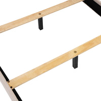Twin Bed Upholstered Platform Bed With Wooden Slats And Nailhead Detail F404 - Lusy Store