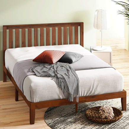 Twin Bed Wood Platform Bed Frame with Headboard Furniture Bed F391 - Lusy Store