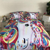 Unicorn 3D Bedding Sets Colourful Bed Linen Duvet Cover Kids Bedding Sets Twin/Full/Queen/King Size - Lusy Store