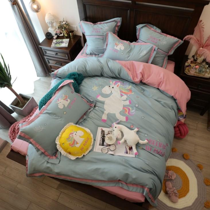 Unicorn Bedding 3D 60 Tribute Satin Long-Staple Cotton Patch BD1235 - Lusy Store