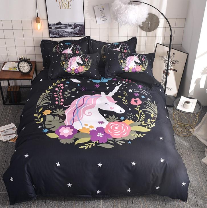 Unicorn Bedding 3D Fresh Watercolor Bedding Quilt Cover Pillowcase A1154 - Lusy Store