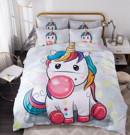 Unicorn Bedding 3D Fresh Watercolor Bedding Quilt Cover Pillowcase A1158 - Lusy Store