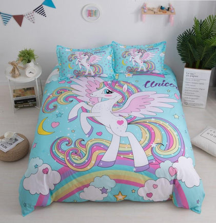 Unicorn Bedding 3D Fresh Watercolor Bedding Quilt Cover Pillowcase A1161 - Lusy Store