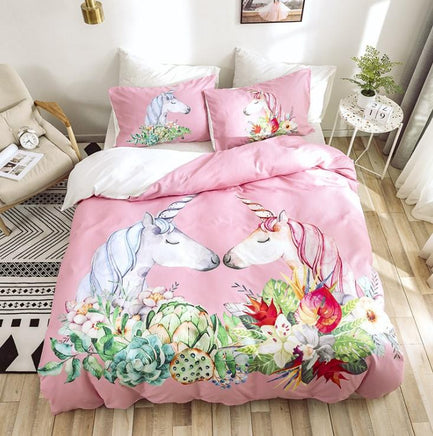 Unicorn Bedding 3D Home Textile Cross-Border Rainbow Unicorn Digital - Lusy Store