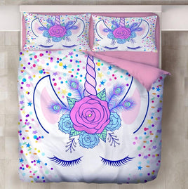 Unicorn Bedding 3D Printing Cute Bedding Sets For Girls Kids - Lusy Store