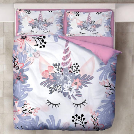 Unicorn Bedding 3D Printing Cute Bedding Sets For Girls Kids BD162 - Lusy Store