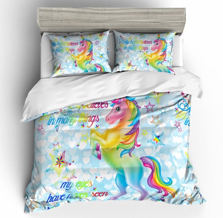 Unicorn Bedding 3D Rainbow Color Cross-Border B1155 - Lusy Store