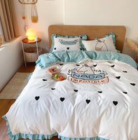 Unicorn Bedding Fresh Embroidery Washed Cotton Bedding - Lusy Store