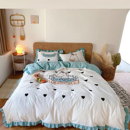 Unicorn Bedding Fresh Embroidery Washed Cotton Bedding - Lusy Store