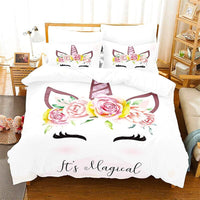 Unicorn Bedding Set For Kids Girls Room Decor Cute Animals D543 - Lusy Store