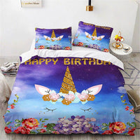 Unicorn Bedding Set For Kids Girls Room Decor Cute Animals D543 - Lusy Store
