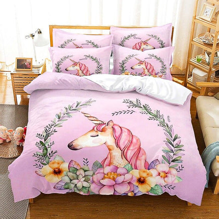 Unicorn Bedding Set For Kids Girls Room Decor Cute Animals D543 - Lusy Store
