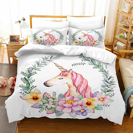 Unicorn Bedding Set For Kids Girls Room Decor Cute Animals D543 - Lusy Store