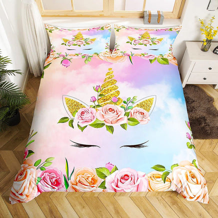 Unicorn Bedding Set For Kids Girls Room Decor Cute Animals D543 - Lusy Store