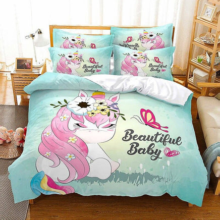 Unicorn Bedding Set For Kids Girls Room Decor Cute Animals D543 - Lusy Store
