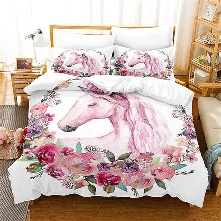 Unicorn Bedding Set For Kids Girls Room Decor Cute Animals D543 - Lusy Store