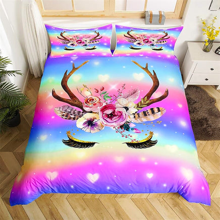 Unicorn Bedding Set Luminous 3D Cartoon Animal Pattern Bedroom Decor For Girls D545 - Lusy Store