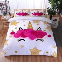 Unicorn Bedding Set Luminous 3D Cartoon Animal Pattern Bedroom Decor For Girls D545 - Lusy Store