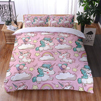 Unicorn Bedding Set Luminous 3D Cartoon Animal Pattern Bedroom Decor For Girls D545 - Lusy Store