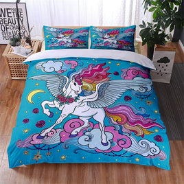 Unicorn Bedding Set Luminous 3D Cartoon Animal Pattern Bedroom Decor For Girls D545 - Lusy Store