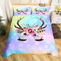 Unicorn Bedding Set Luminous 3D Cartoon Animal Pattern Bedroom Decor For Girls D545 - Lusy Store