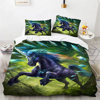 Unicorn Bedding Set Microfiber Flying Horse Comforter Cover Kids Bedroom Sets D542 - Lusy Store