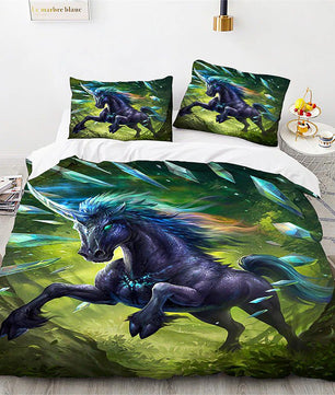 Unicorn Bedding Set Microfiber Flying Horse Comforter Cover Kids Bedroom Sets D542 - Lusy Store