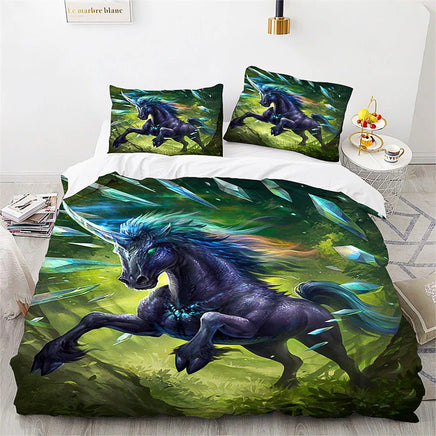 Unicorn Bedding Set Microfiber Flying Horse Comforter Cover Kids Bedroom Sets D542 - Lusy Store