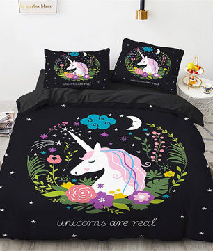 Unicorn Bedding Set Microfiber Flying Horse Comforter Cover Kids Bedroom Sets D542 - Lusy Store