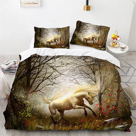 Unicorn Bedding Set Microfiber Flying Horse Comforter Cover Kids Bedroom Sets D542 - Lusy Store