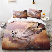 Unicorn Bedding Set Microfiber Flying Horse Comforter Cover Kids Bedroom Sets D542 - Lusy Store